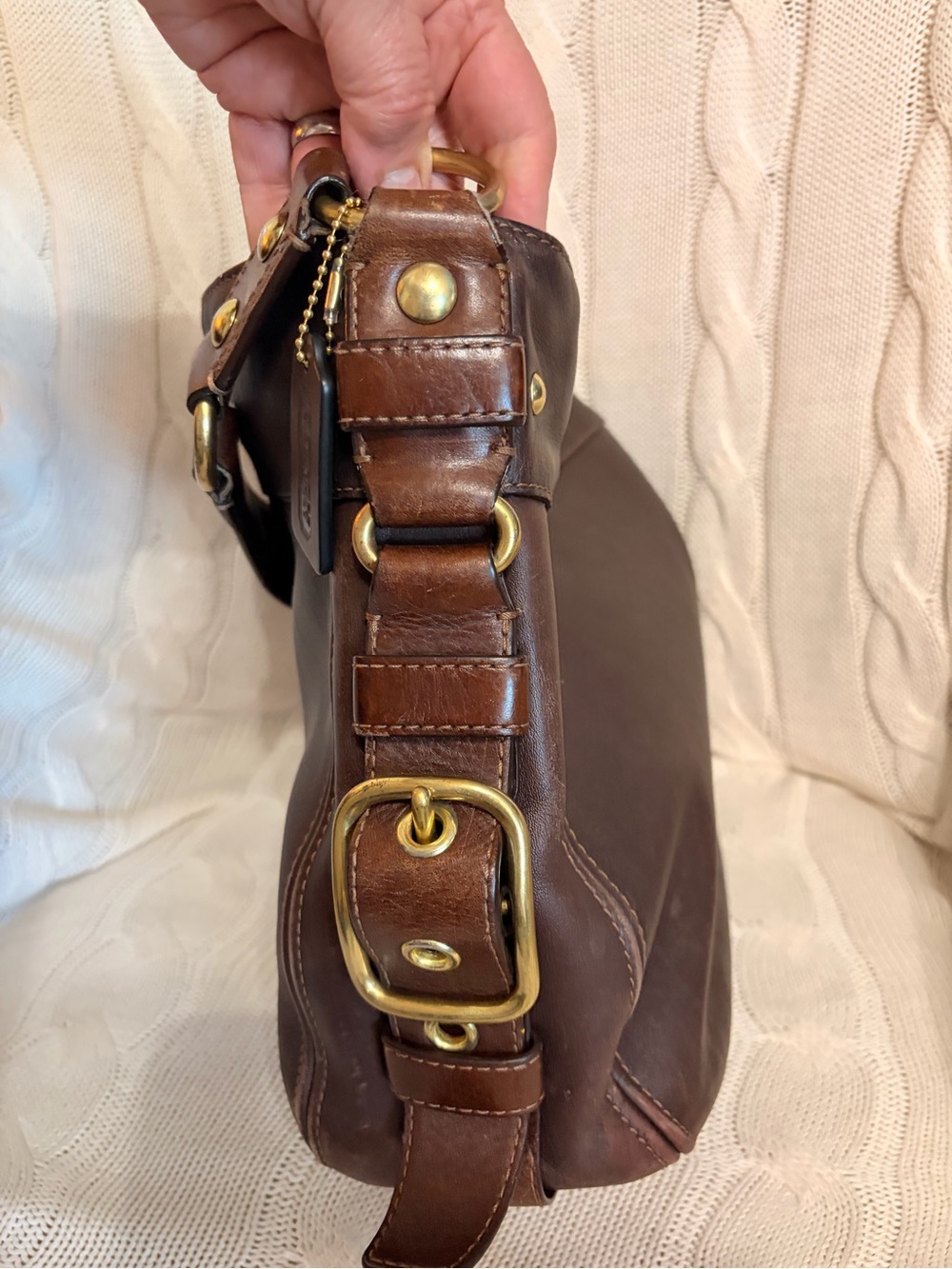 Coach Vintage Carly Dark Brown Leatherware Shoulder Bag  12669 - Picture 4 of 10